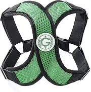 Gooby - Perfect Fit X Harness, Small Dog Choke Free Step-in Harness with Synthetic Lambskin Soft Strap, Hunter Green, Large