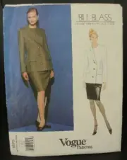 Vogue Sewing Pattern Bill Blass 1996 Suit Skirt Jacket 1870 Size 8-10-12 Uncut