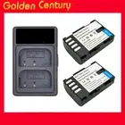 Dual Charger + 2x Battery For Panasonic DMW-BLF19 Lumix DMC-GH3 GH4 DC-GH5 DC-G9