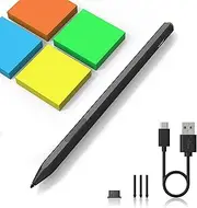 Stylus Pen for Microsoft Surface with 4096 Pressure, Eraser & Right-Click, Palm Rejection, 3 Replaceable Nib,for Surface Pro 1110/9/8/X/7/7+/6/5/4/3,Surface Go4/3/2/1,Surface Laptop/Studio/Book4/3/2/1