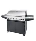 Jumbuck 6 Burner BBQ - Stainless Steel hood with built-in temperature gauge