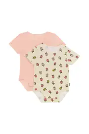[Bonds] Bonds Newbies Wonderbodies Bodysuit 2 Pack in Rose Garden/Sunrise Pink Size: Newborn Newborn Rose Garden/Sunrise Pink
