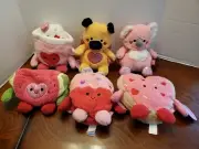 BumBumz Sweetbumz Lot Of 6 Plush Mug Puppy Watermelon Heart Koala Cupcake 7.5"