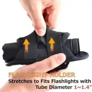 Flashlight Holder Tactical MOLLE Torch Holster Rotatable Light Carry Case Pouch