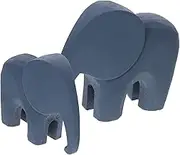 Yardenfun 2pcs Elephant Statue Vintage Aged Style Blue Elephant Decor Wood Artwork Room Decor