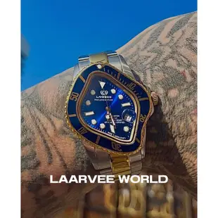 [screw select] Laarvee Twisted Rolex 扭曲惡搞勞力士水鬼機械腕錶手錶 藍半金色