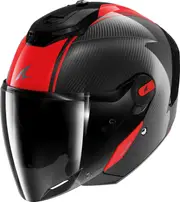 Shark RS Jet Carbon Skin, open face helmet , color: Black/Red , size: S