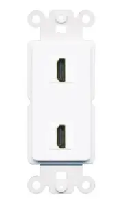 2 Port HD Wall Plate-Rocker White