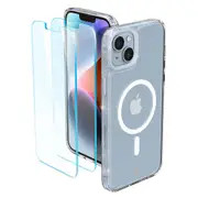 SPIGEN iPhone 14 Plus Case, 6.7 Inch 2022 CYRILL Shine Mag MagSafe Compatible Slim TPU Cover + Glass Screen Protector 2PCS for Apple