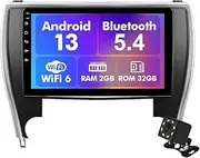 Android 13 Car Radio for 2+32G Toyota Camry 2015-2017 10.1'' 1280 * 720 Touchscreen Car Stereo with Carplay Android Auto Backup Camera Mirror Link GPS Navigation WiFi 6 Bluetooth 5.4 SWC