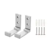2pcs Aluminum Alloy Folding Coat Hooks for Keys (Black, Square Head, 76mm Long)