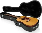 Gator Cases Hard-Shell Wood Case for 6 or 12 String Acoustic Dreadnought Guitars