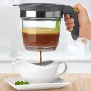 4 Cups Plastic Fat Separator with Bottom Release, Gravy Grease Soup Oil