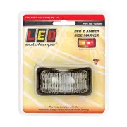 LED Autolamps Red/Amber Side Marker Light Black Base 2 LED Lamp Single Blister