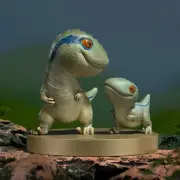 Velociraptor Blue and Beta Brass Dinosaur Statue Mini Model Collectible Display