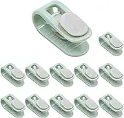 12 PCS NUZAMAS Bed Sheet Clips Set Non-Slip Duvet Cover and Sheet Clips Mattress Retainer Socks Anti-Move Adjustable Comforter Curtain Holder Green
