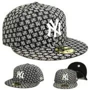 New Era New York Yankees Navy Fitted Hat MLB Logo All Over Flocked Size 7 1/2