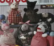Rabbit Dog Cat Bear Pig Duck Hot Water Bottle Soft Toy Burda 4235 Sewing Pattern