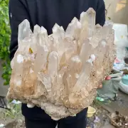 25.2lb Large Natural Clear White Quartz Crystal Cluster Rough Specimen Healing
