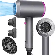 Menbyci 2000W Ionic Hair Dryer,2 Speeds and 3 Heat Settings Blow Dryer with Diffuser and Concentrator,Performance AC Motor Fast Drying Professional Hair Dryer,Constant Temperature Hair Care (Grey)