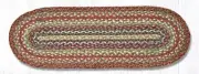 Braided Jute Oval Table Runner. Earth Rugs. WHITE, RUST, TAN. 13" X 36"