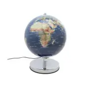 10" Blue Ocean Illuminated World Globe Table Top Political Map Modern Style New
