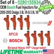 NEW Bosch OEM x8 HP Upgrade Fuel Injectors for 2000-2003 Dodge Ram 3500 Van 5.9L