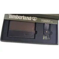 在飛比找蝦皮購物優惠-【Timberland 】男款雙折ID卡夾+鑰匙圈 咖啡色帆