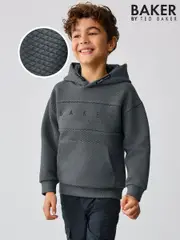 Baker by Ted Baker Charcoal Grey Quilted Hoodie (AR6069) | $65 - $76