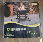 Kingso Fire Pit 22 inch Fire Pits for Outdoors Wood Burning Firepit Bowl