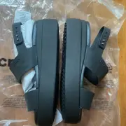 Crocs Brooklyn Women's 8 Platform Slingback Black Sandals Rubber NEW Size 8
