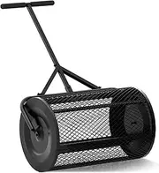Lawn & Garden Spreaders, Heavy Duty Metal Mesh Basket Push/Tow Spreader - Compost, Peat Moss, Top Soil, Mulch, Durable Lightweight Multi-Purpose Yard Care Equipment - Manure Spreader