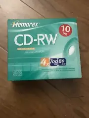 Memorex CD-RW 4x , 700MB 80-min. Blank Discs 10-Pack - NEW/SEALED