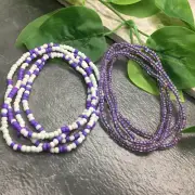 2 PC Handmade Plus Waist Beads Jewelry African Boho Bracelet Anklet Set New 8602