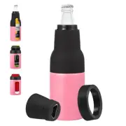 12oz Stainless Steel Can Cooler Insulated Bottles Opener, Pink, 1 Pcs