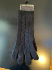 NEW Christian Siriano Black 100% Cashmere Gloves One Size Knit