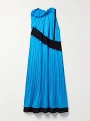 [3.1 PHILLIP LIM] 3.1 PHILLIP LIM - Pleated Layered Ruffled Satin And Crepe De Chine Midi Dress - Light blue - large large Blue