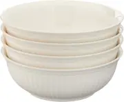 Mikasa Italian Countryside Stoneware Soup/Cereal Bowl, 7" Set of 4, 24 Oz,White