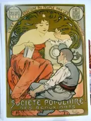 Art Postcard - Societe Popoulaire des Beaux-Arts 1897, by Artist Alphonse Mucha