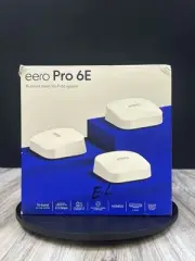 EERO Pro 6E Tri-Band AXE5400 Wi-Fi 6E Router Mesh System, White (3-Pack), New