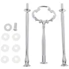 1X(1set 2 3 Tier Cake Plate Stand Heavy Metal Center Handle Fitting6231