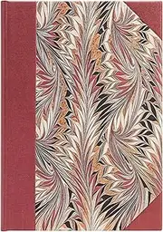 Rubedo (Cockerell Marbled Paper) Midi Unlined Hardcover Journal: Hardcover, 120 gsm, ribbon marker, memento pouch, elastic closure