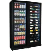 New Upright Slim Depth Quiet Running Glass Front Beer And Wine Fridge With 5 x L