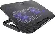 SHINEOFI 14-15.6in Notebook Cooler Laptop Stand 2 Ultra-Quiet Fans Abs Non-Slip for Study