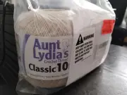 Aunt Lydia's ECRU Cotton Crochet Thread Size 10 Two rolls In Package String Art