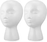 Vaguelly 2pcs Head Model Display Stand for Wigs Hats Glasses Lightweight and Durable Mannequin for Salon Store and Photography Use