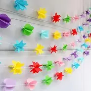 3D Colorful Curtain Hanging Paper Decoration Butterflies Flowers Love Hearts Polka Dots Stars Hanging Paper Party Streamers for Home Decor Wedding Birthday Party Supplies 6 56ft X 5strings/389
