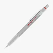Rotring 600 Old Style Pencil Silver 0.7mm Knurled Grip Red Letters New In Box