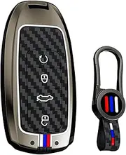 ontto Smart Remote Car Key Case Carbon Texture Key Holder with Keychain Fit for Chery Tiggo 8 PRO Tiggo 8 PRO MAX Tiggo 7 PRO MAX OMODA 5C Car Accessories,Full Protection,Black