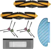 Fine jade2 Pack of 6 Roller Brushes Main Brush Replacement Parts with Cleaning Brush for Ecovacs Deebot OZMO N10 N10 Plus 920 950 T8 AIVI Max T9 T5 N5 N7 N8+ N8 Pro DX55 DX93 DJ65